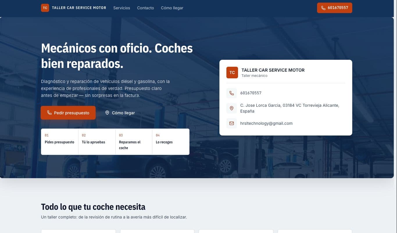 Painel de gestão de oficina mecânica mostrando orçamentos e trabalhos em andamento